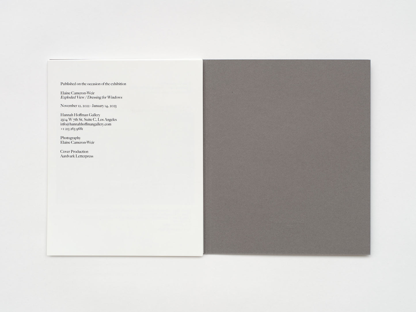 Elaine Cameron-Weir: Exploded View / Dressing for Windows